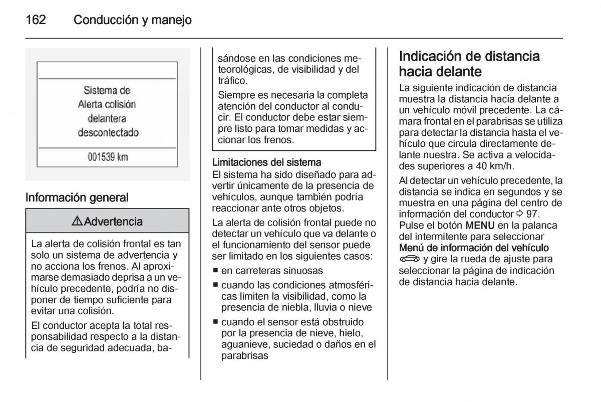 Opel Corsa E manual del propietario / page 164