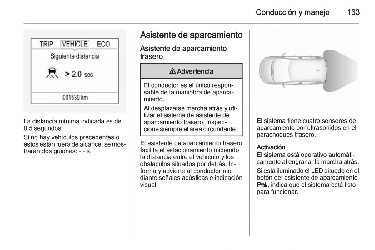 Opel Corsa E manual del propietario / page 165