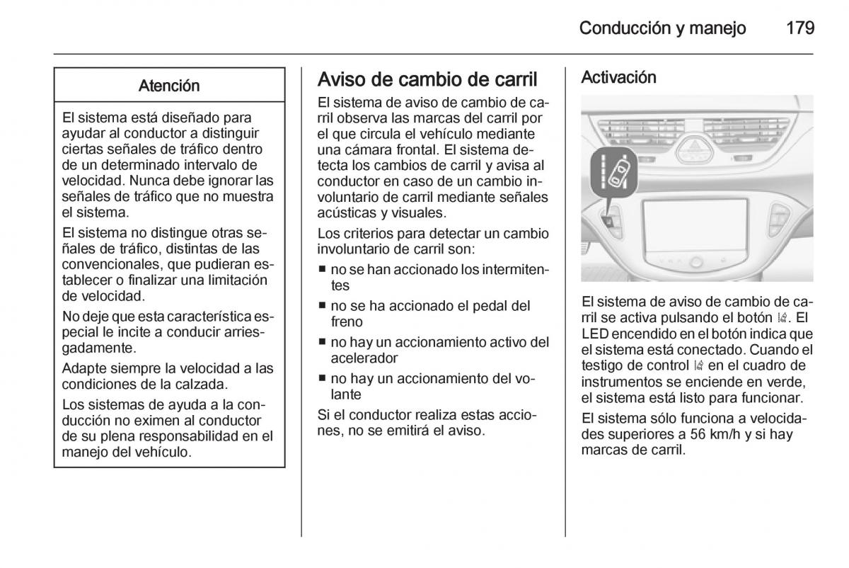 Opel Corsa E manual del propietario / page 181