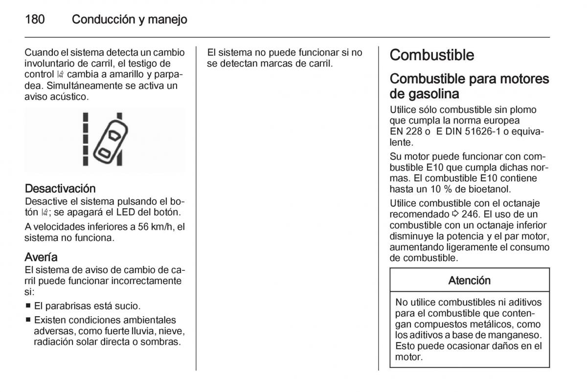 Opel Corsa E manual del propietario / page 182