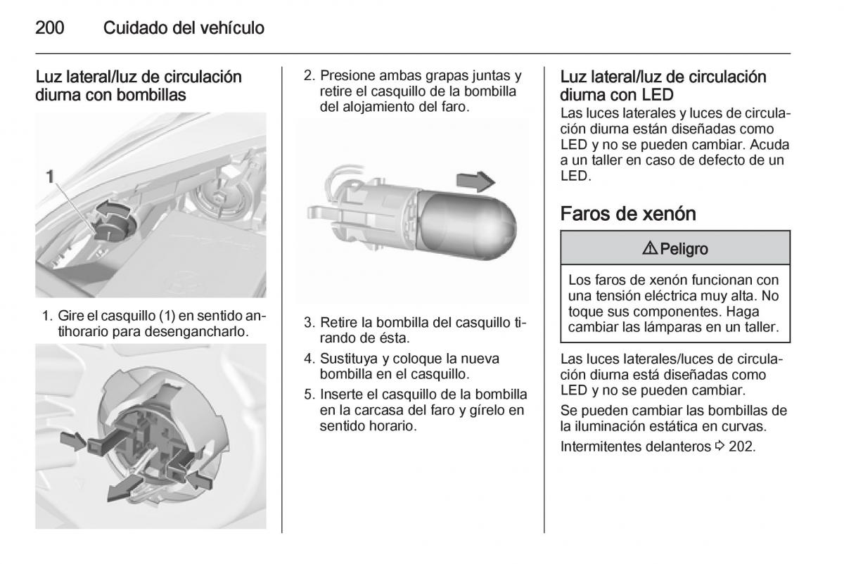 Opel Corsa E manual del propietario / page 202