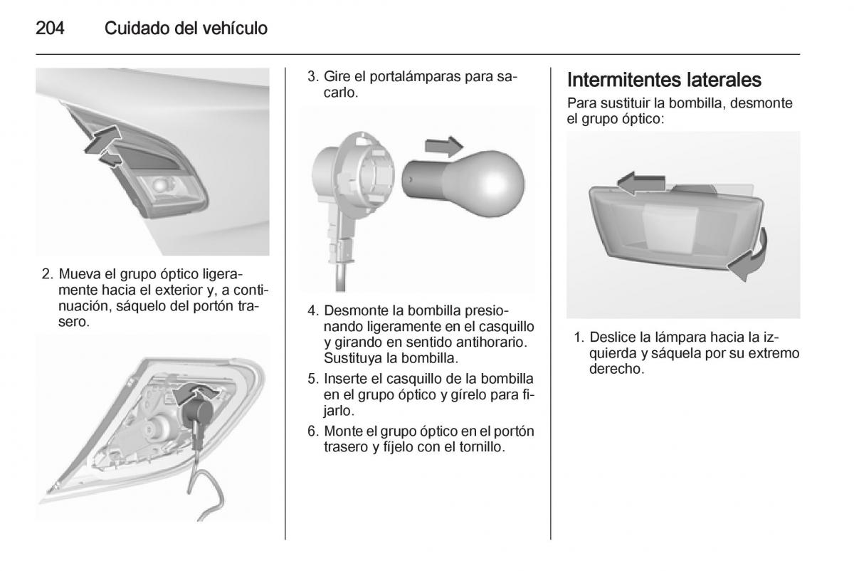 Opel Corsa E manual del propietario / page 206