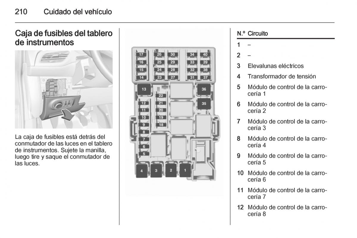 Opel Corsa E manual del propietario / page 212