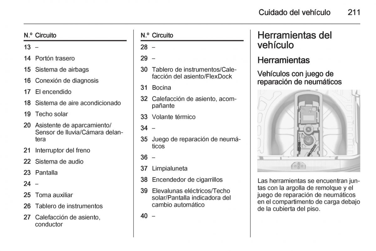 Opel Corsa E manual del propietario / page 213