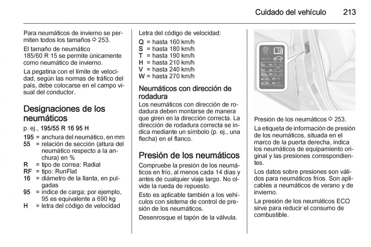 Opel Corsa E manual del propietario / page 215