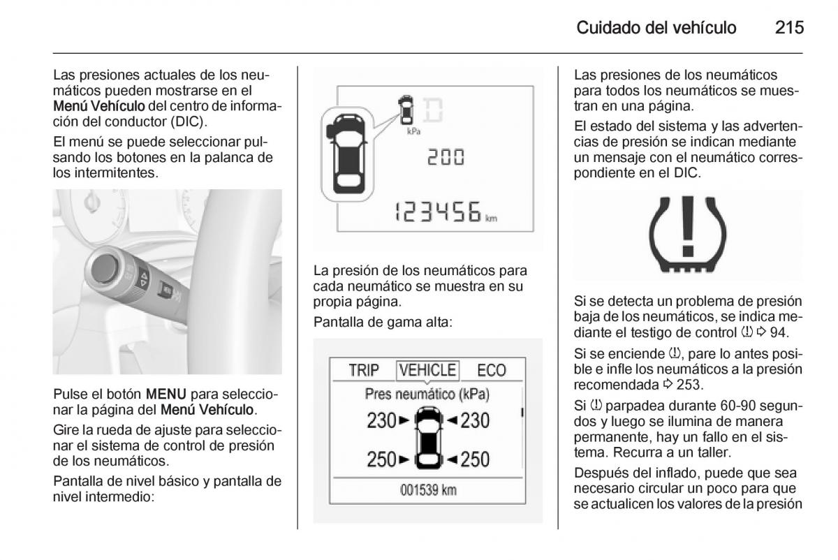 Opel Corsa E manual del propietario / page 217