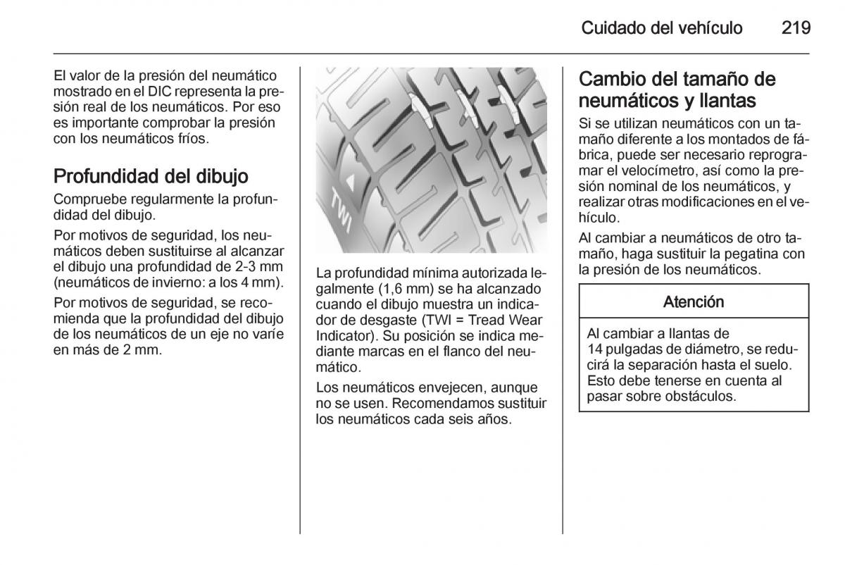 Opel Corsa E manual del propietario / page 221