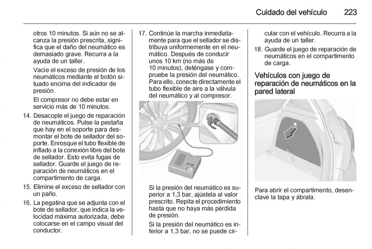 Opel Corsa E manual del propietario / page 225