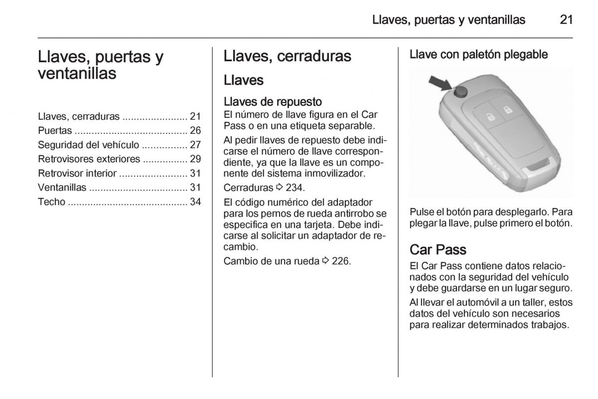 Opel Corsa E manual del propietario / page 23