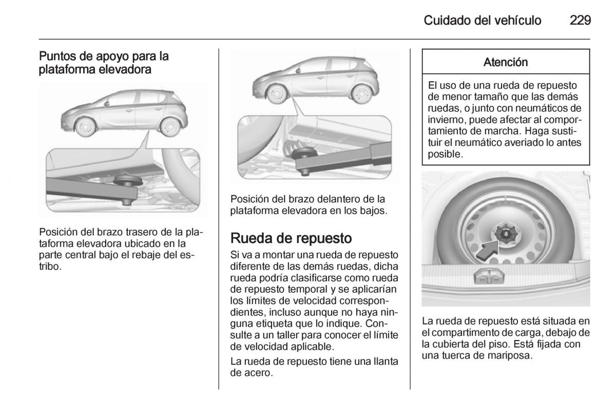 Opel Corsa E manual del propietario / page 231