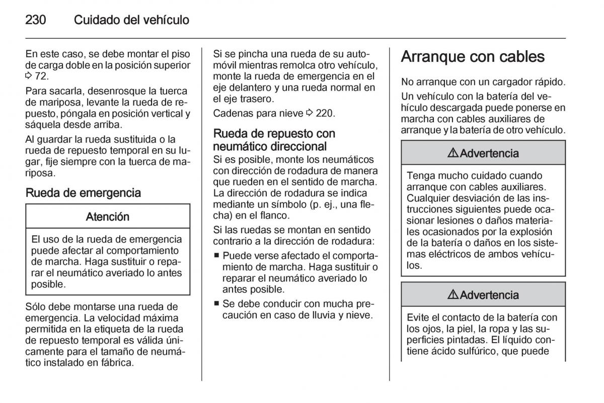 Opel Corsa E manual del propietario / page 232