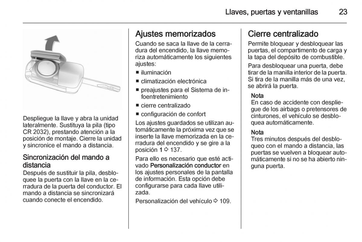 Opel Corsa E manual del propietario / page 25