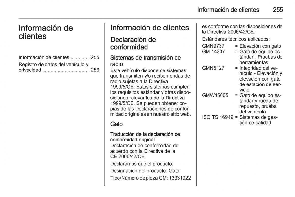 Opel Corsa E manual del propietario / page 257