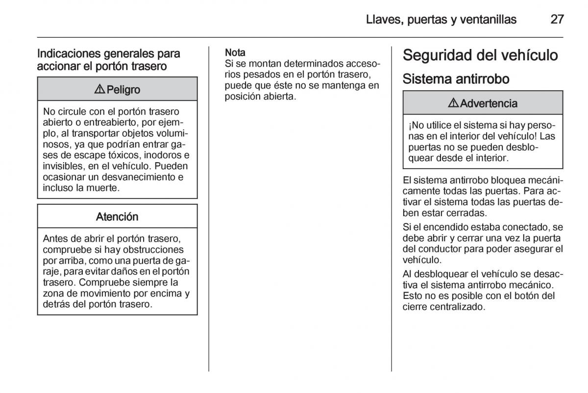 Opel Corsa E manual del propietario / page 29