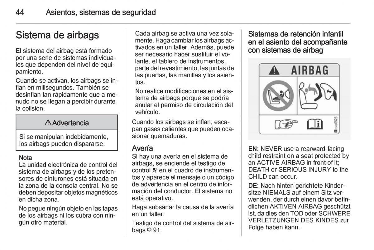 Opel Corsa E manual del propietario / page 46