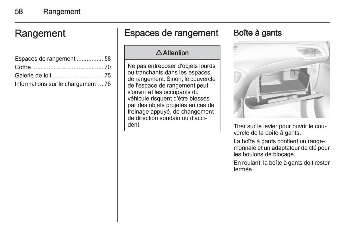 Opel Corsa E manuel du proprietaire / page 60