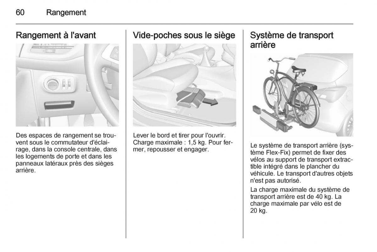 Opel Corsa E manuel du proprietaire / page 62