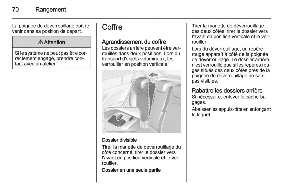 Opel Corsa E manuel du proprietaire / page 72