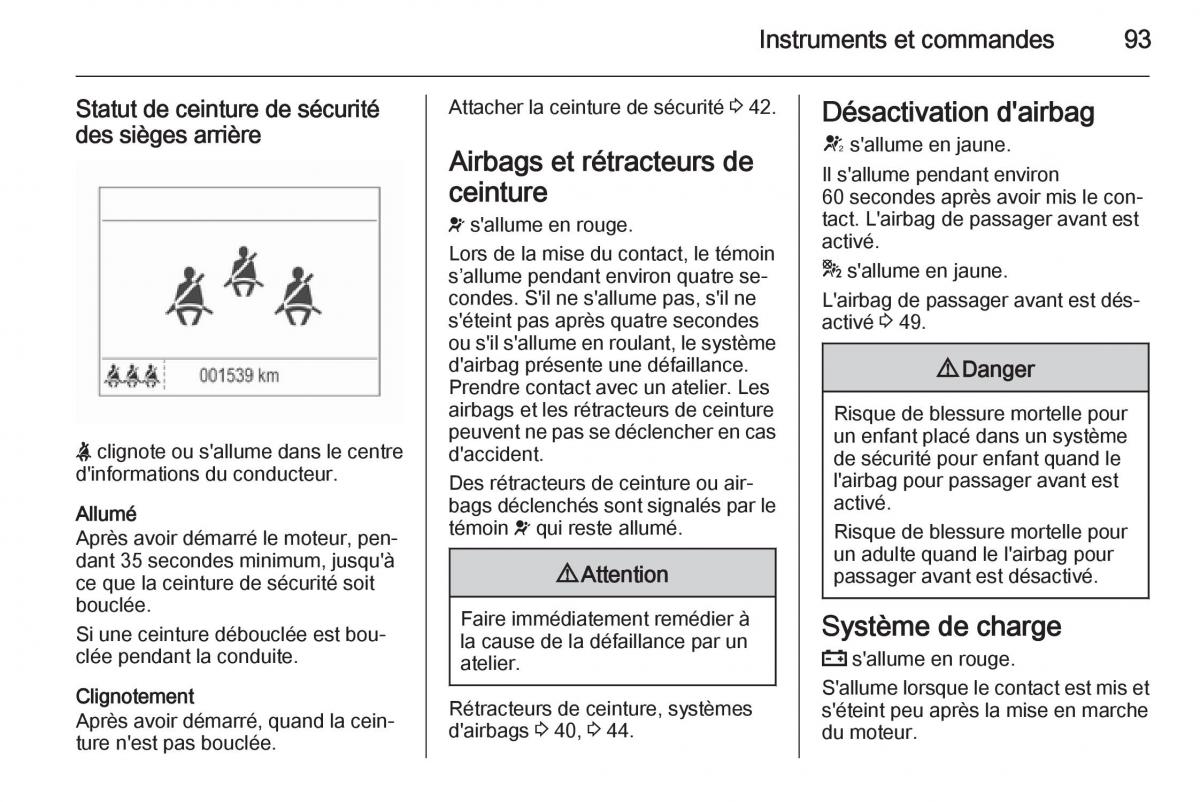 Opel Corsa E manuel du proprietaire / page 95