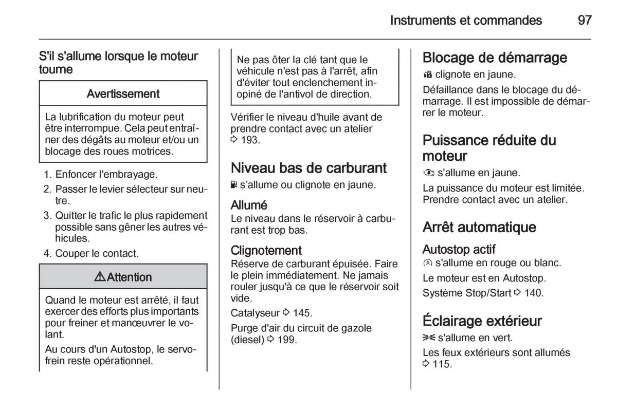 Opel Corsa E manuel du proprietaire / page 99