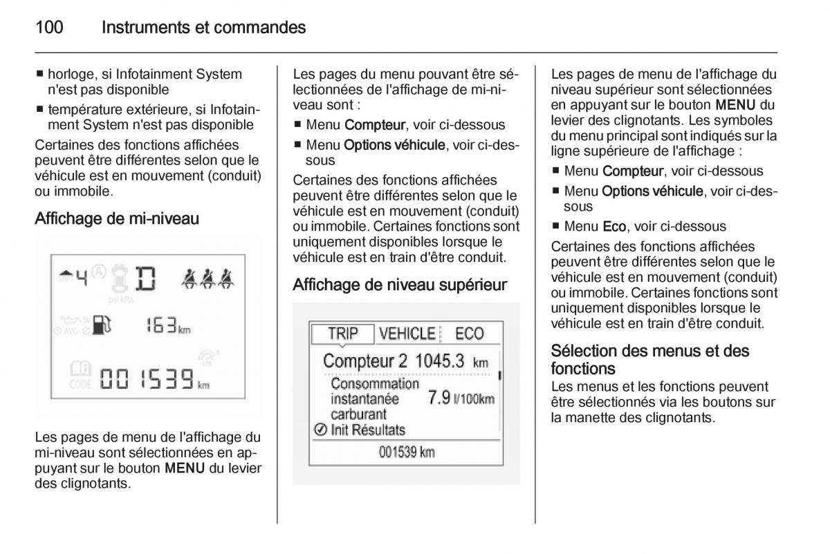 Opel Corsa E manuel du proprietaire / page 102