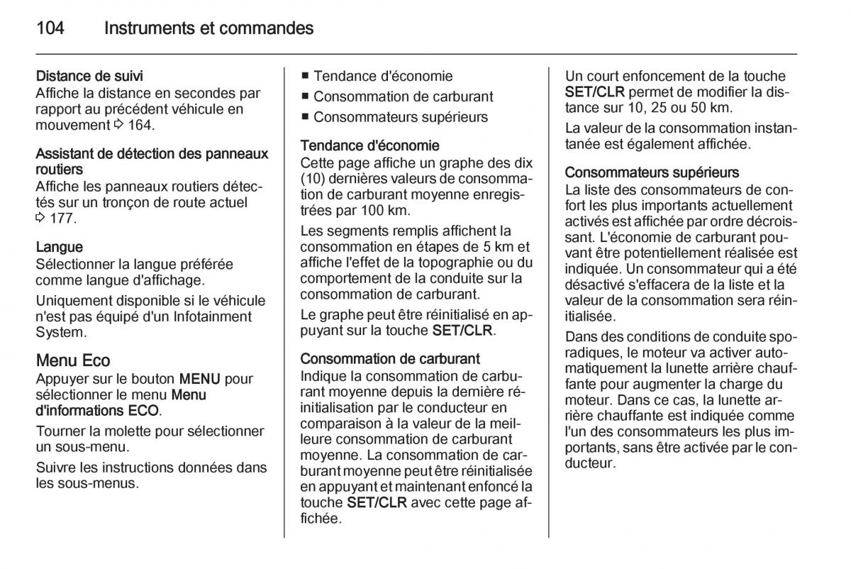 Opel Corsa E manuel du proprietaire / page 106