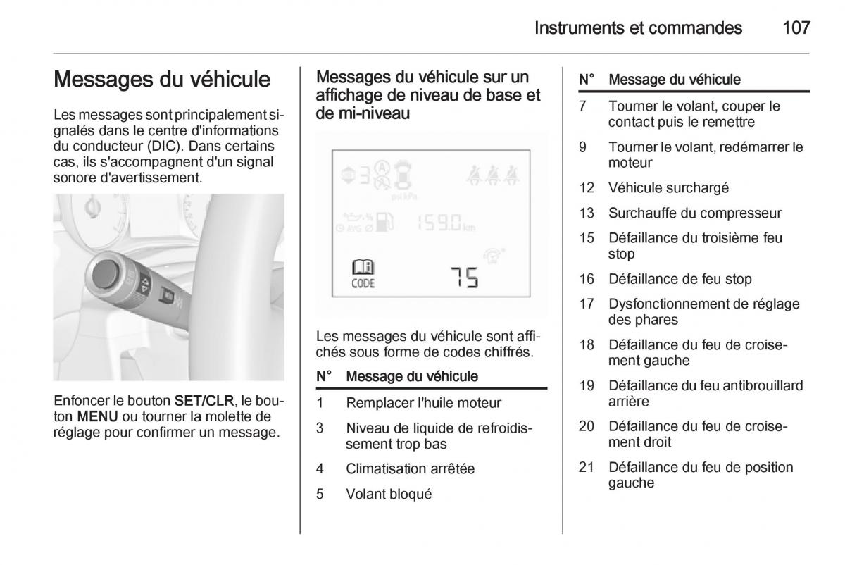 Opel Corsa E manuel du proprietaire / page 109