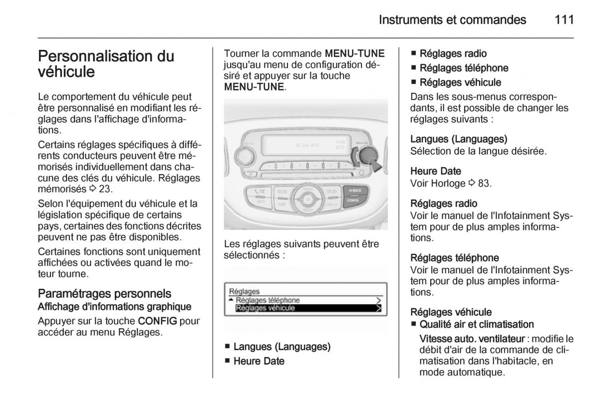 Opel Corsa E manuel du proprietaire / page 113