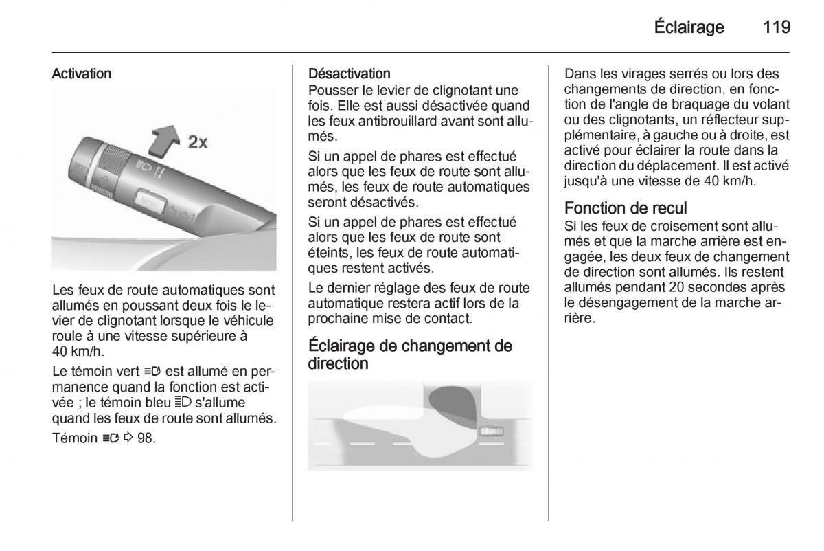 Opel Corsa E manuel du proprietaire / page 121