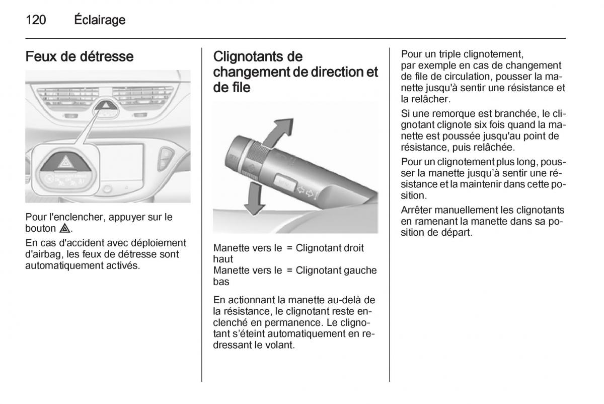 Opel Corsa E manuel du proprietaire / page 122