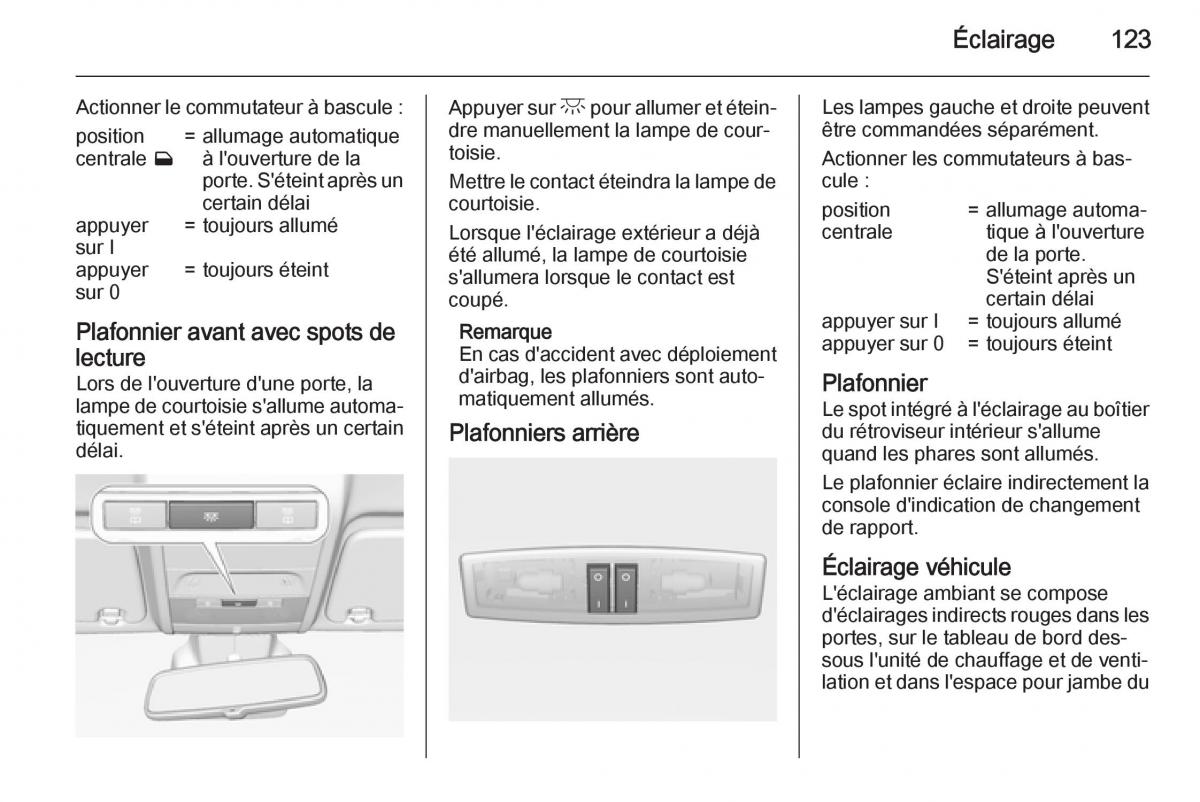 Opel Corsa E manuel du proprietaire / page 125