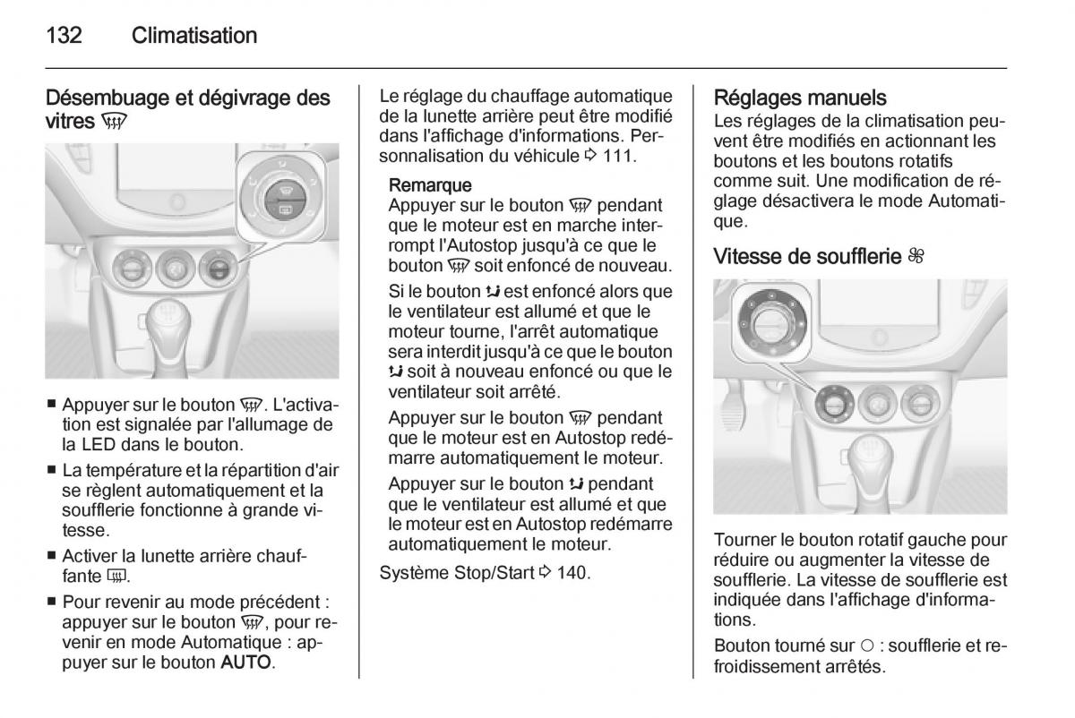 Opel Corsa E manuel du proprietaire / page 134