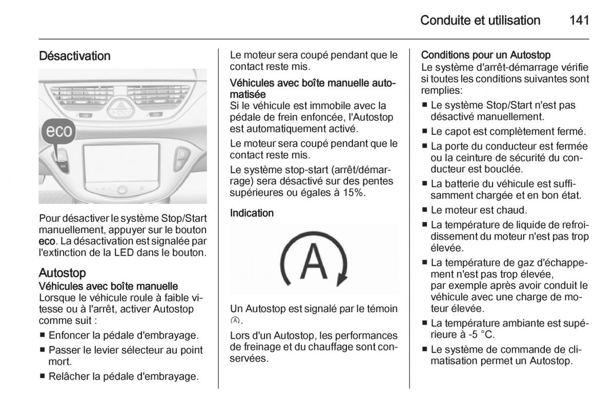 Opel Corsa E manuel du proprietaire / page 143