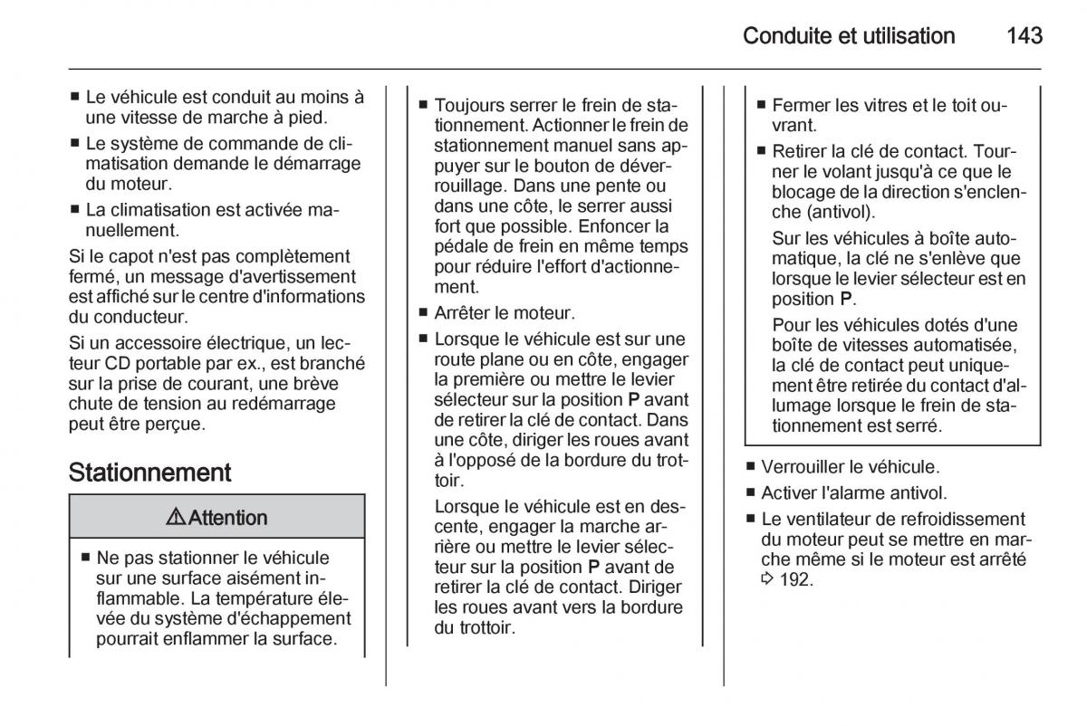 Opel Corsa E manuel du proprietaire / page 145