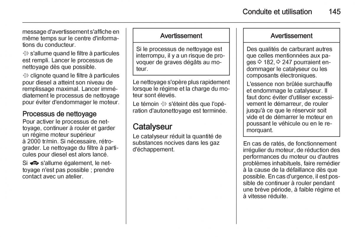 Opel Corsa E manuel du proprietaire / page 147