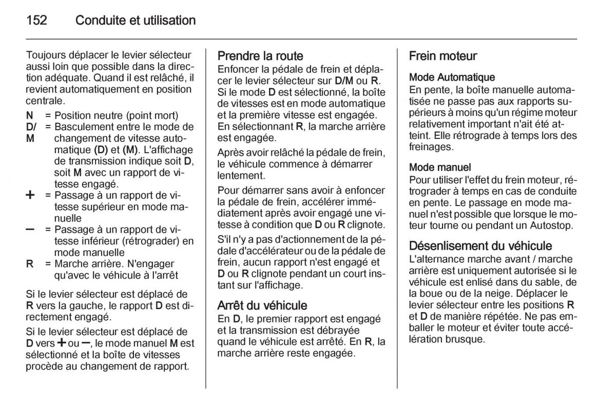 Opel Corsa E manuel du proprietaire / page 154