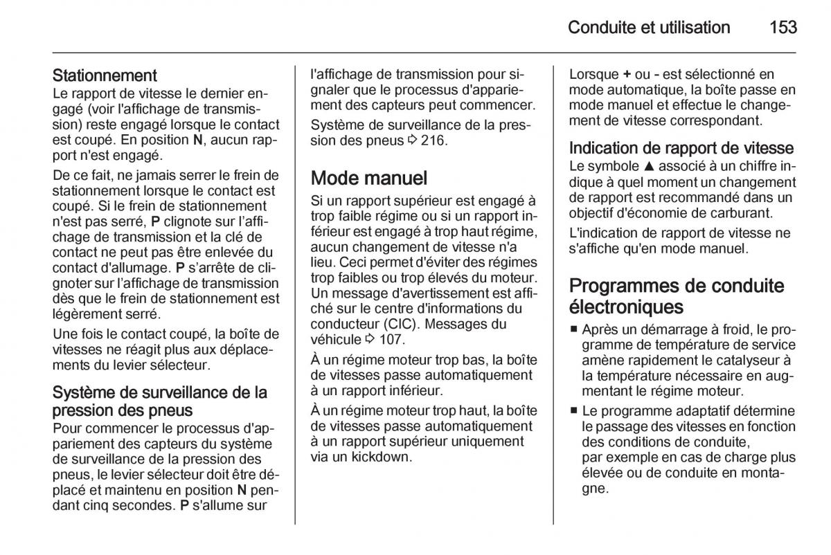 Opel Corsa E manuel du proprietaire / page 155