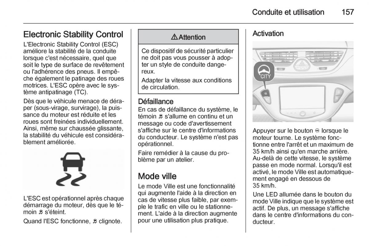 Opel Corsa E manuel du proprietaire / page 159