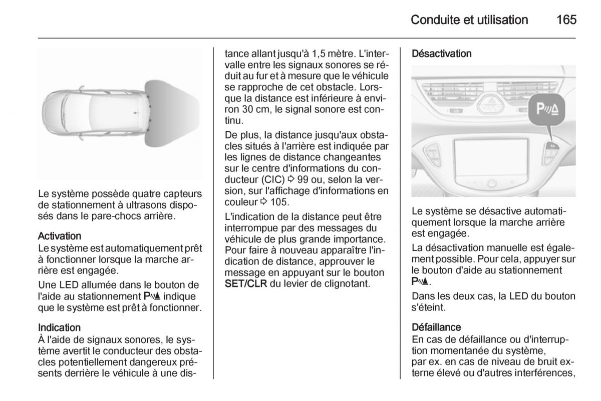 Opel Corsa E manuel du proprietaire / page 167