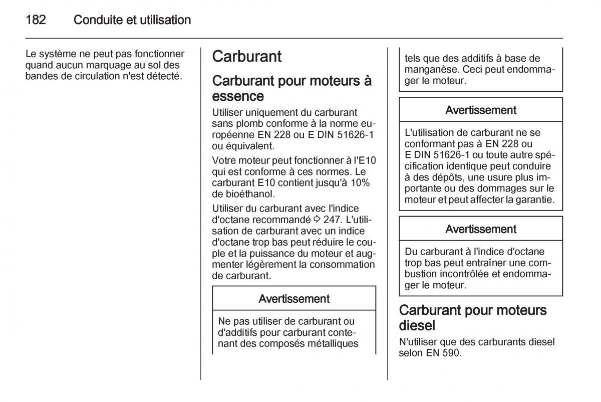 Opel Corsa E manuel du proprietaire / page 184