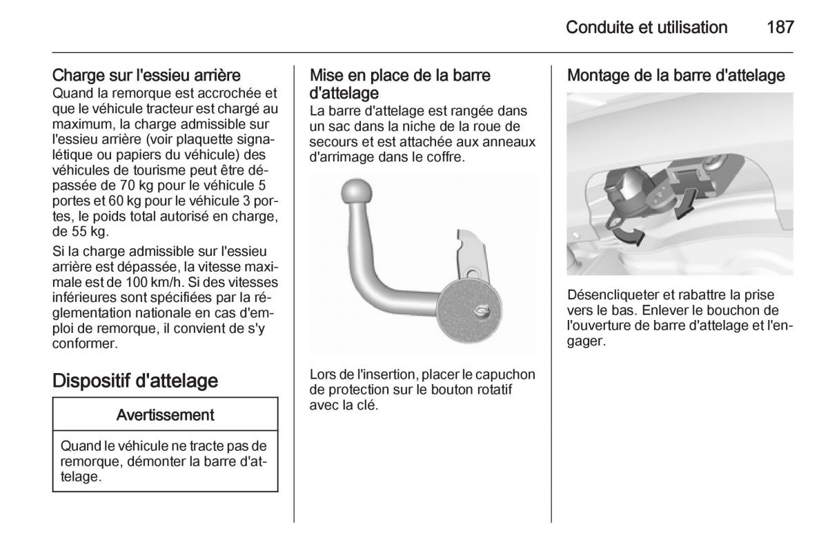 Opel Corsa E manuel du proprietaire / page 189