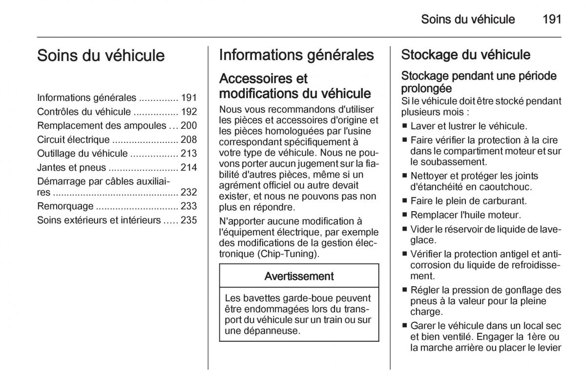 Opel Corsa E manuel du proprietaire / page 193