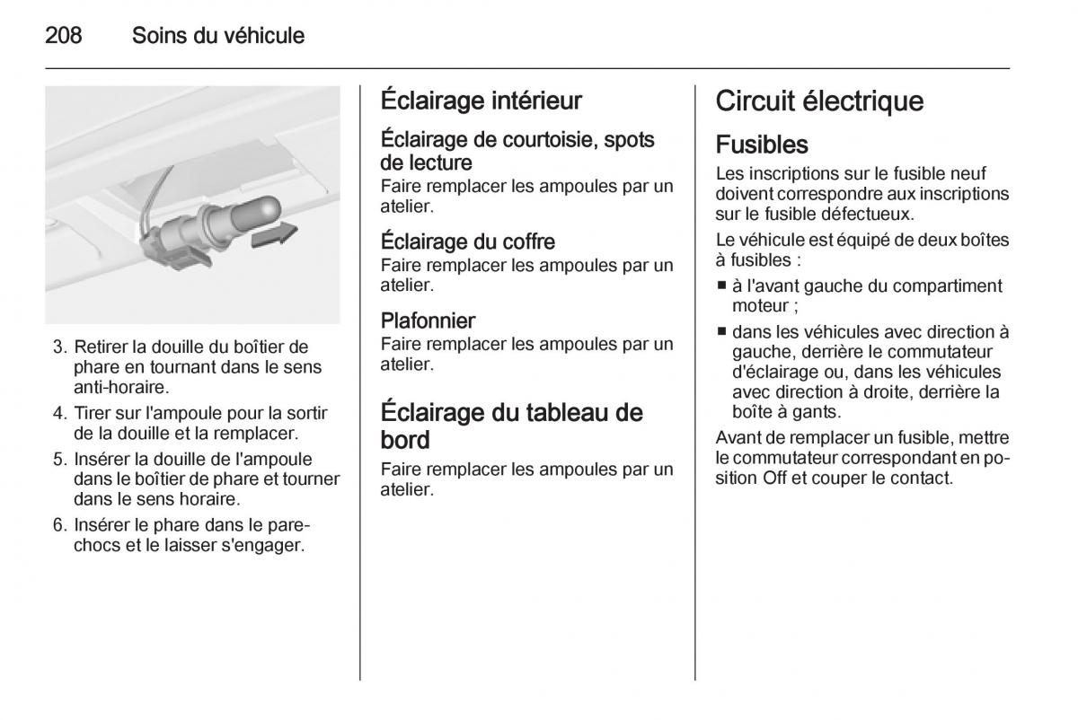 Opel Corsa E manuel du proprietaire / page 210