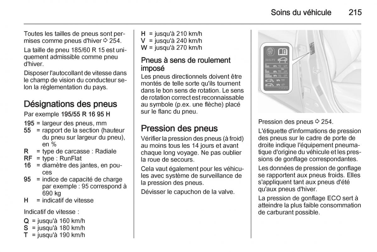 Opel Corsa E manuel du proprietaire / page 217