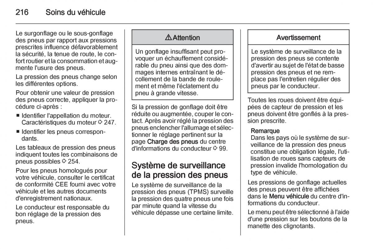 Opel Corsa E manuel du proprietaire / page 218