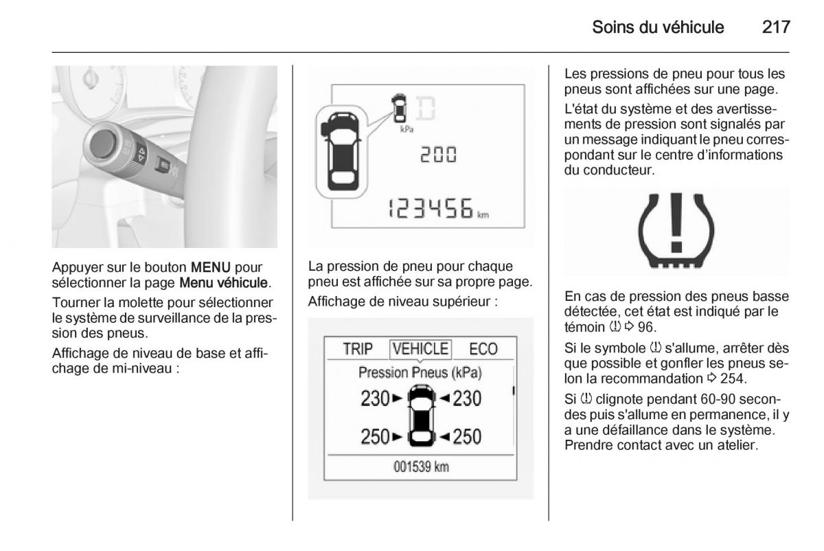 Opel Corsa E manuel du proprietaire / page 219