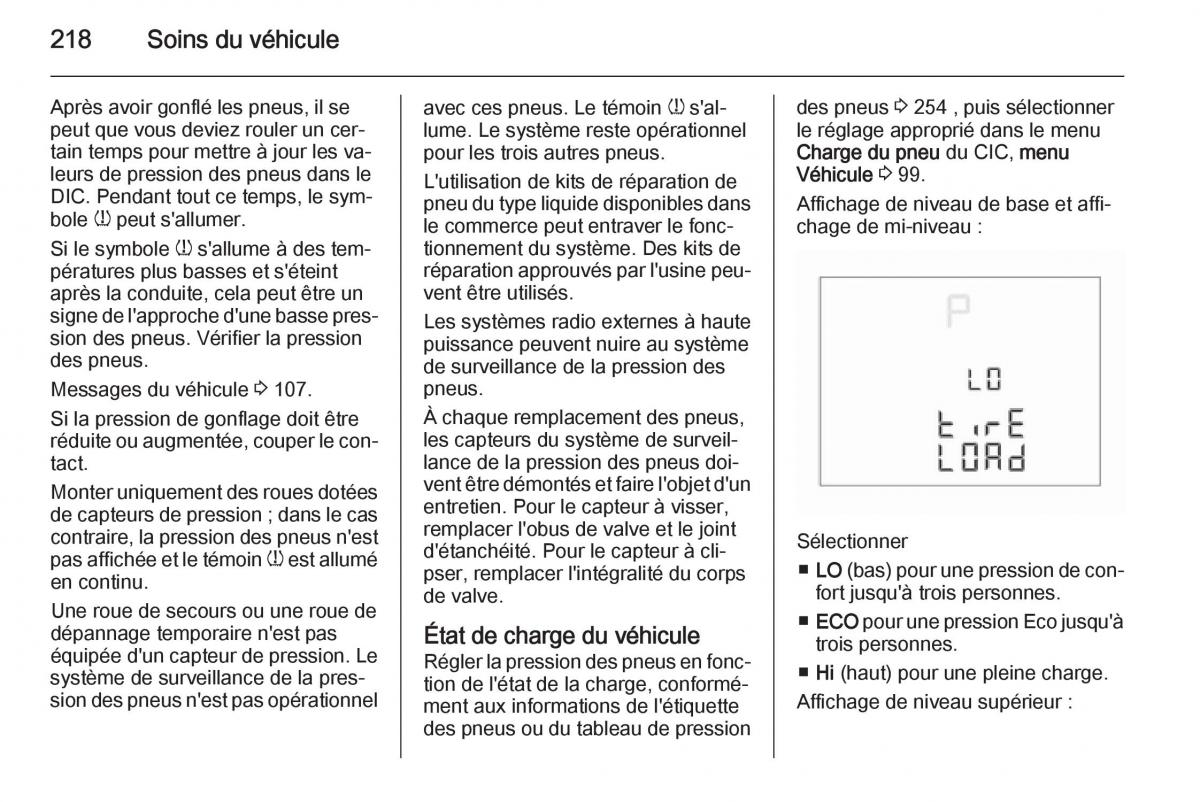 Opel Corsa E manuel du proprietaire / page 220