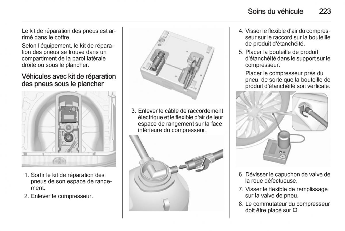 Opel Corsa E manuel du proprietaire / page 225