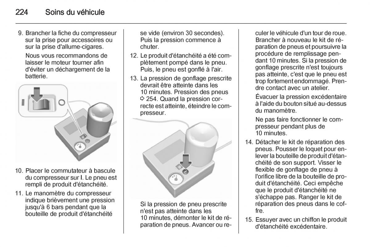 Opel Corsa E manuel du proprietaire / page 226