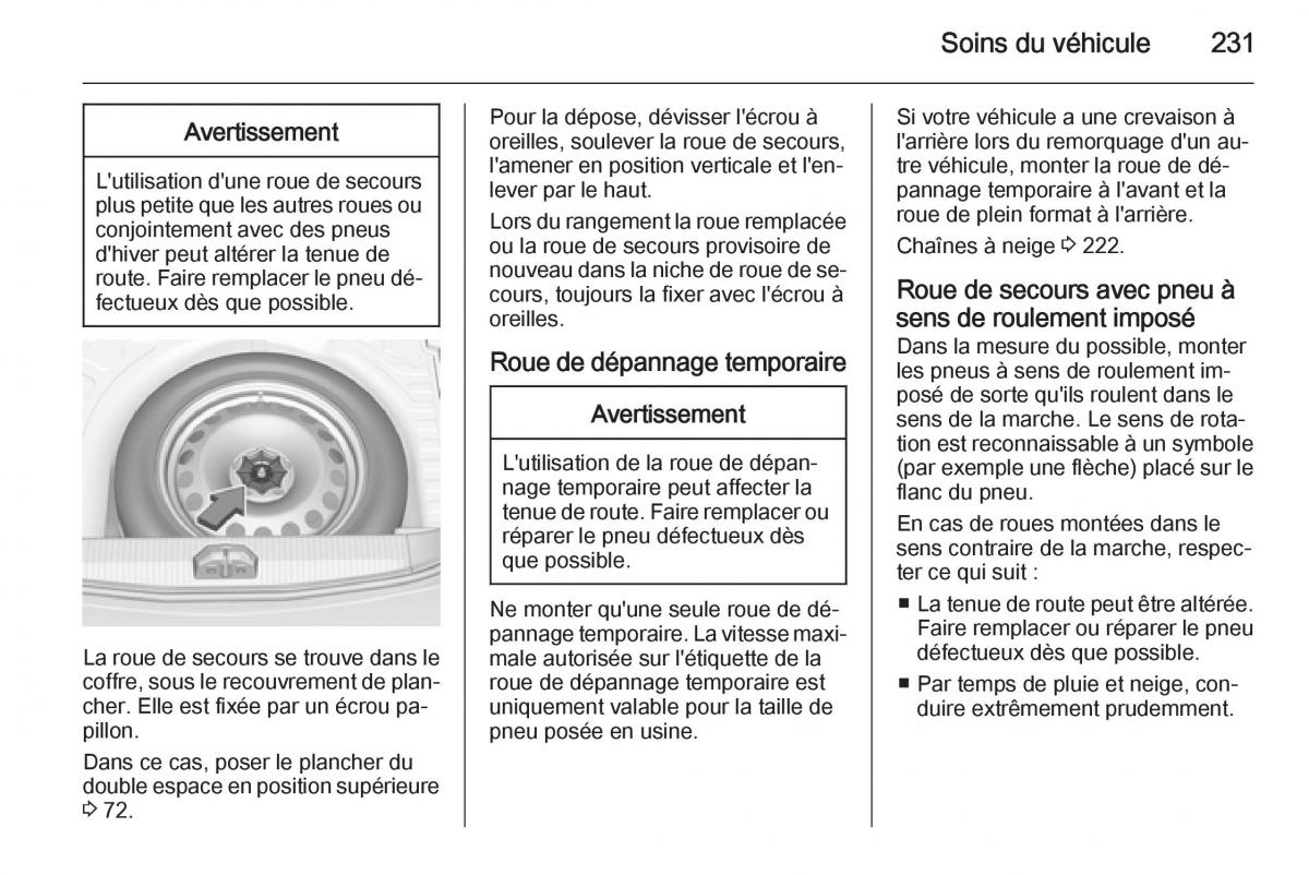 Opel Corsa E manuel du proprietaire / page 233